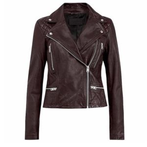 ALL SAINTS Cargo Leather Regular fit Quilted Biker Jacket